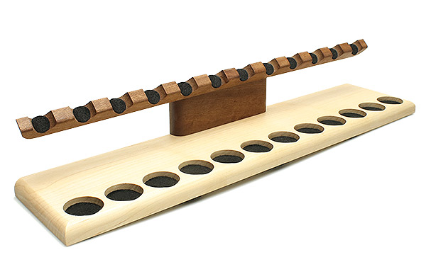 Stands & Pouches Neal Yarm 12 Pipe Stand - Tilt Head Mahogany and Maple
