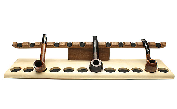 Stands & Pouches Neal Yarm 12 Pipe Stand - Tilt Head Mahogany and Maple