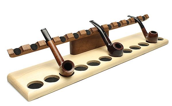 Stands & Pouches Neal Yarm 12 Pipe Stand - Tilt Head Mahogany and Maple