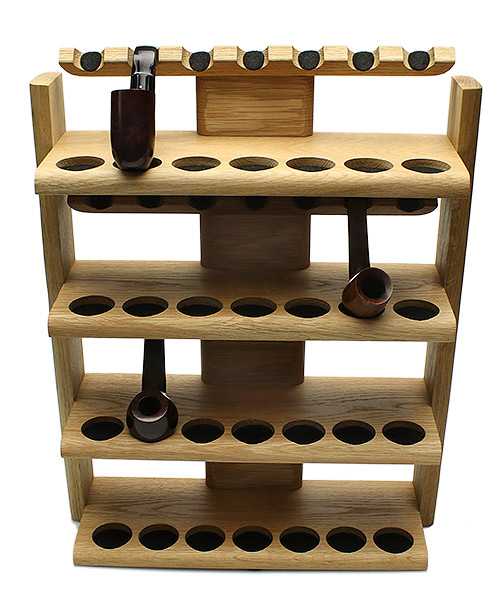 Stands & Pouches Neal Yarm 28 Pipe Stand - Four Tier Oak