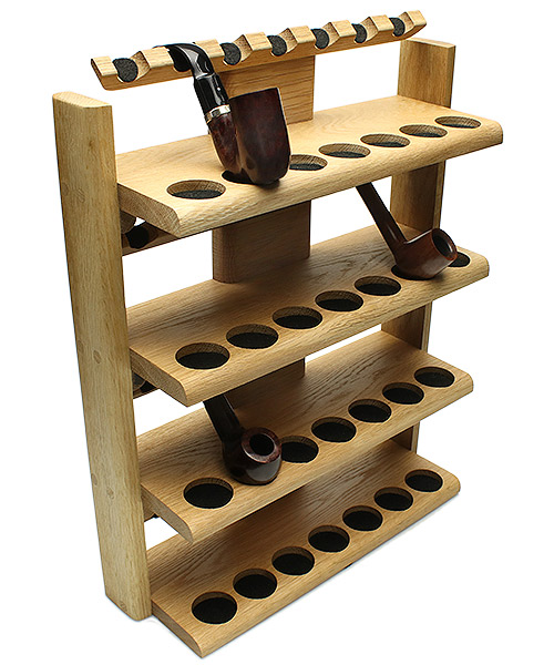 Stands & Pouches Neal Yarm 28 Pipe Stand - Four Tier Oak