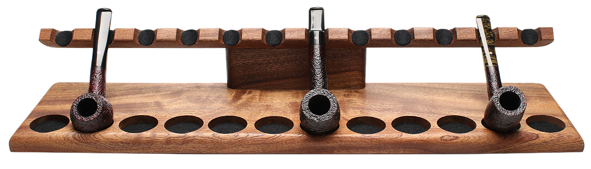Stands & Pouches Neal Yarm 12 Pipe Stand - Tilt Head Mahogany
