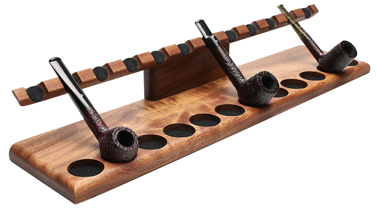 Stands & Pouches Neal Yarm 12 Pipe Stand - Tilt Head Mahogany