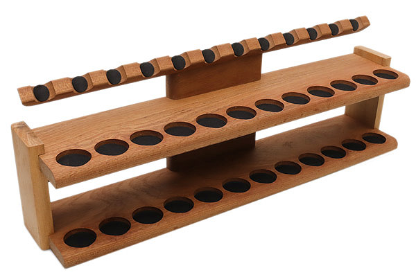 Stands & Pouches Neal Yarm 24 Pipe Stand - Two Tier Mahogany and Maple Burl