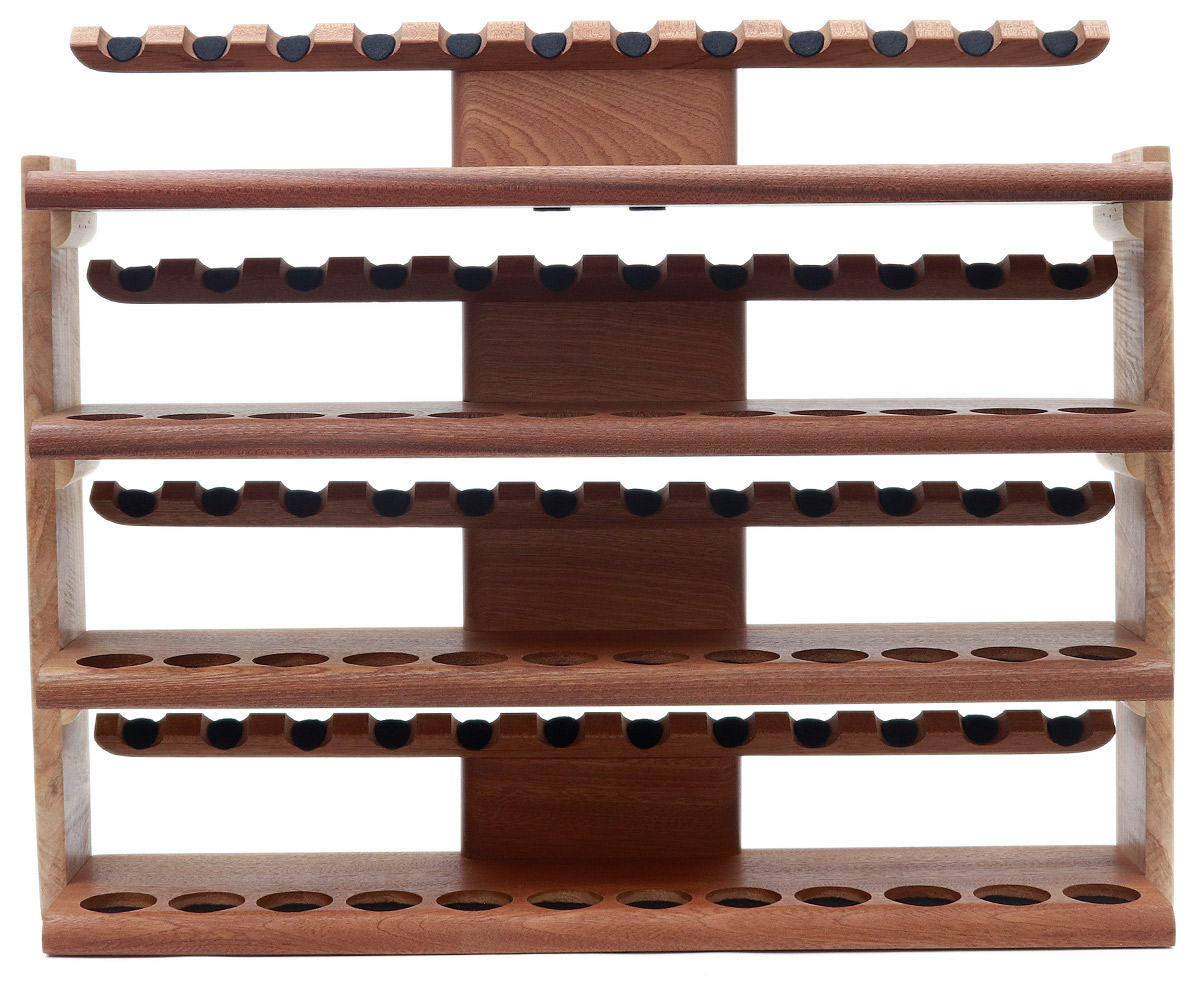 Stands & Pouches Neal Yarm 48 Pipe Stand - Four Tier Mahogany and Stained Maple