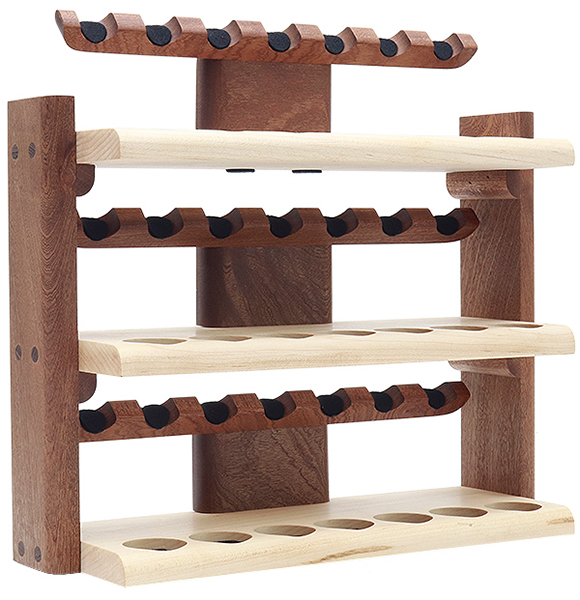 Stands & Pouches Neal Yarm 21 Pipe Stand - Three Tier Mahogany and Maple