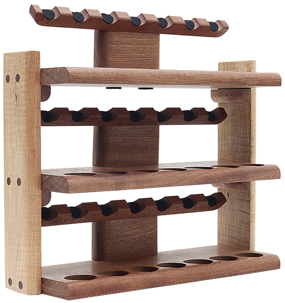 Stands & Pouches Neal Yarm 21 Pipe Stand - Three Tier Mahogany and Stained Maple