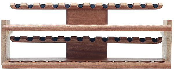 Stands & Pouches Neal Yarm 24 Pipe Stand - Two Tier Mahogany and Stained Maple