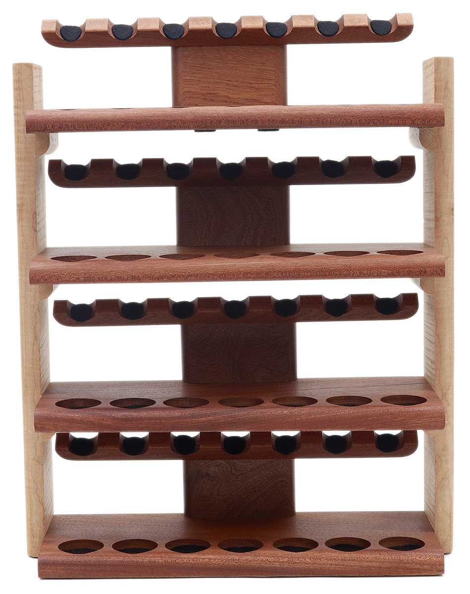 Stands & Pouches Neal Yarm 28 Pipe Stand - Four Tier Mahogany and Stained Maple