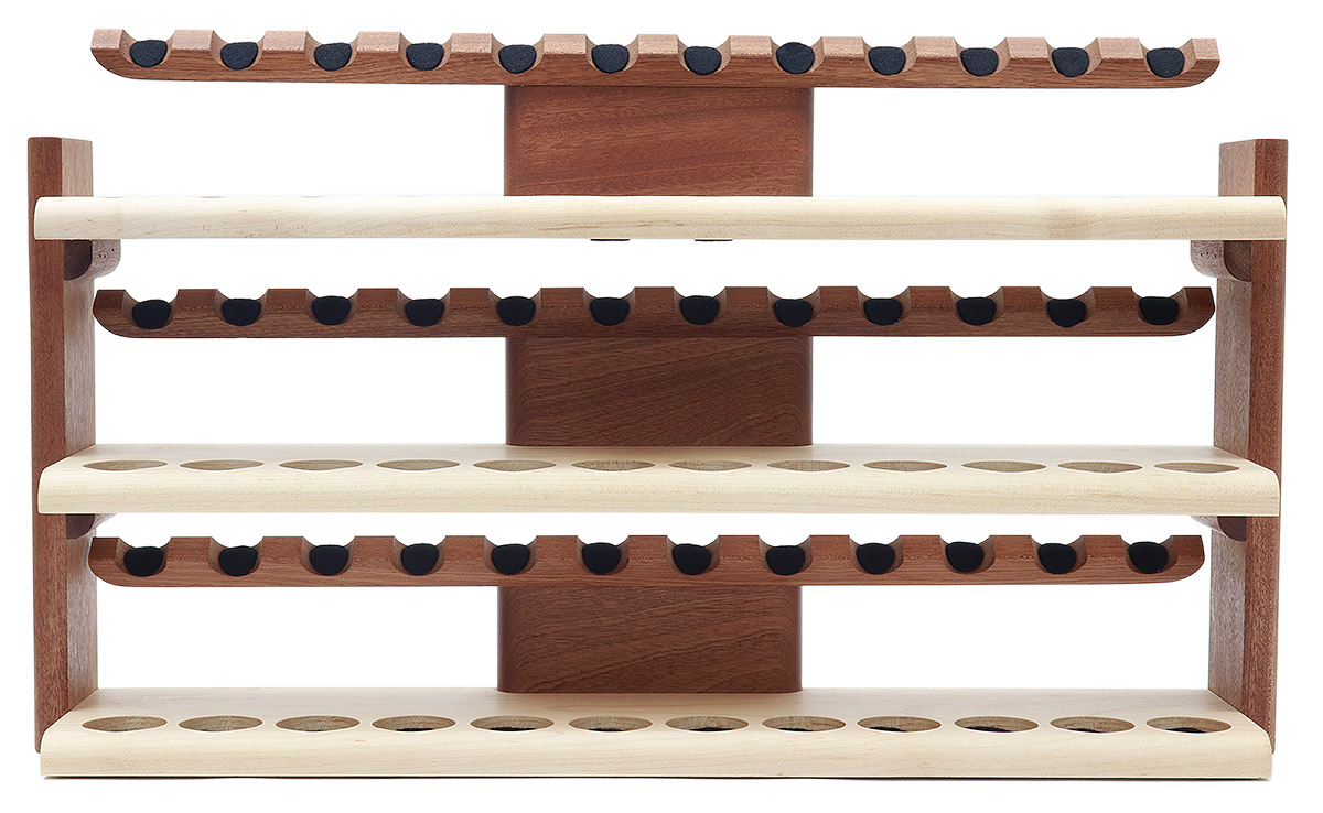 Stands & Pouches Neal Yarm 36 Pipe Pipe Stand Three Tier Mahogany and Maple