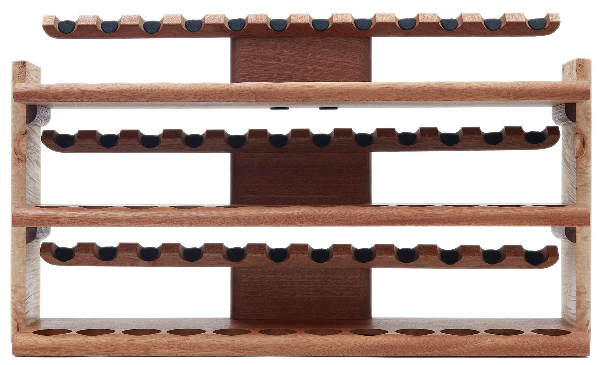 Stands & Pouches Neal Yarm 36 Pipe Stand - Three Tier Mahogany and Stained Maple
