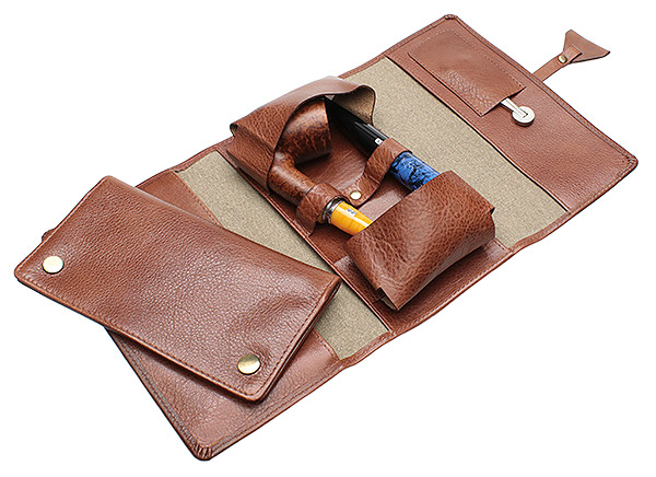 Stands & Pouches Chacom 2 Pipe Roll Up - Leather and Canvas