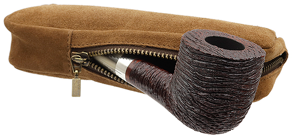 Stands & Pouches Savinelli Suede Pipe and Tobacco Bag - Tan