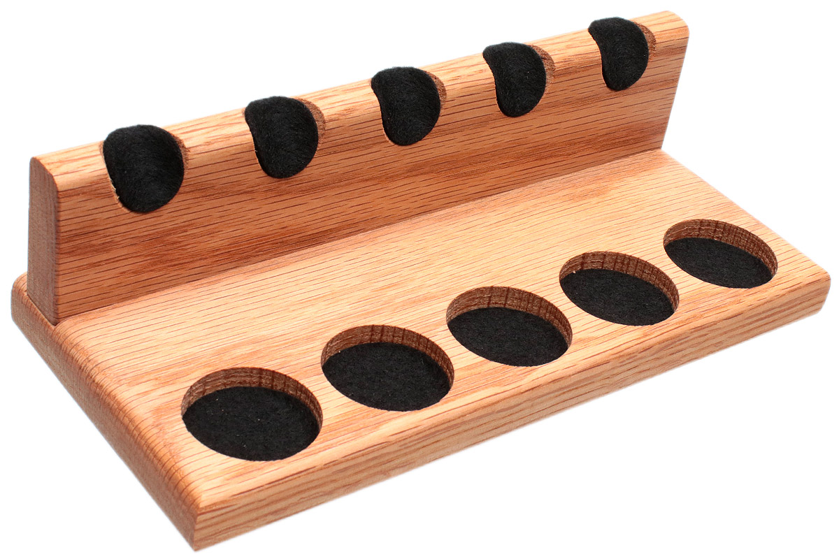 Stands & Pouches Neal Yarm 5 Pipe Stand - Solid Back Oak