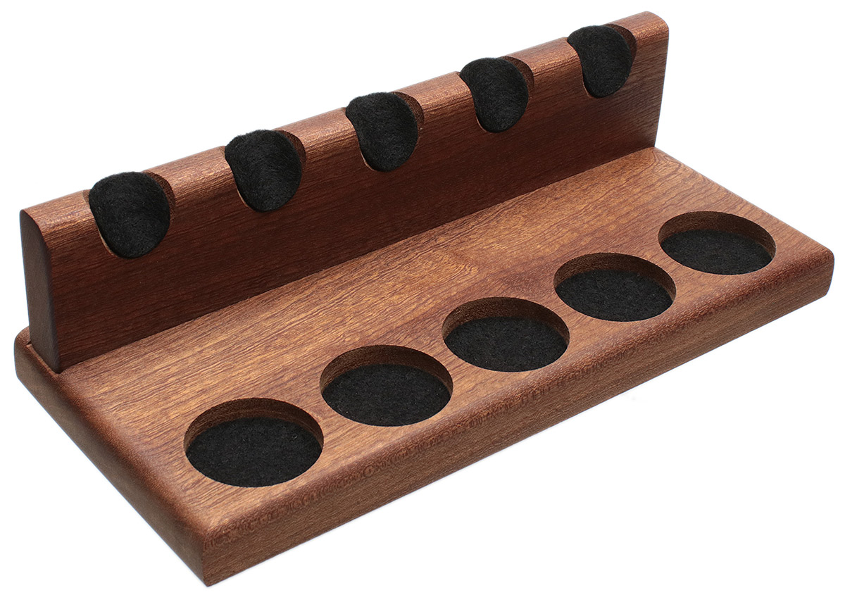 Stands & Pouches Neal Yarm 5 Pipe Stand - Solid Back Mahogany
