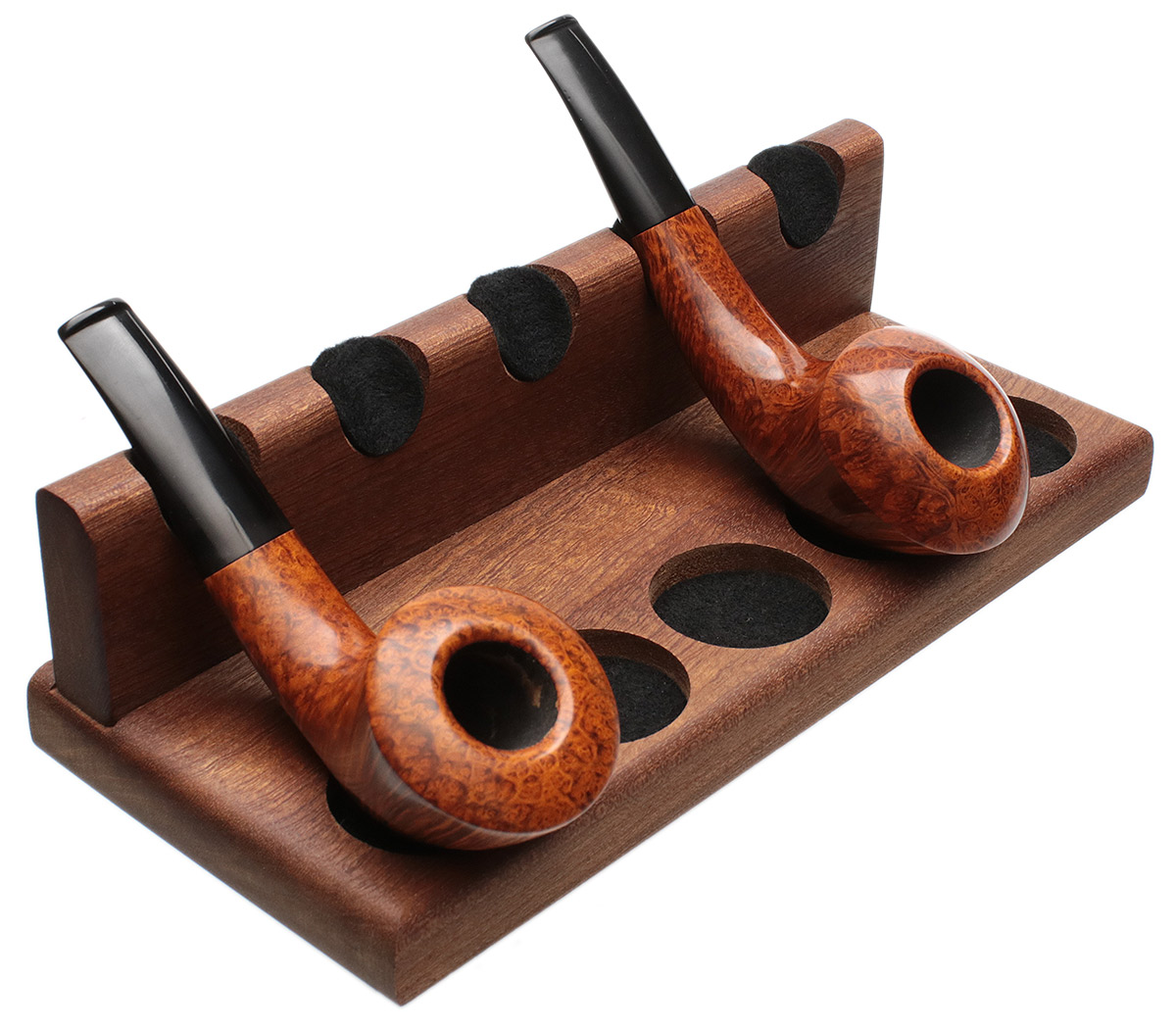 Stands & Pouches Neal Yarm 5 Pipe Stand - Solid Back Mahogany