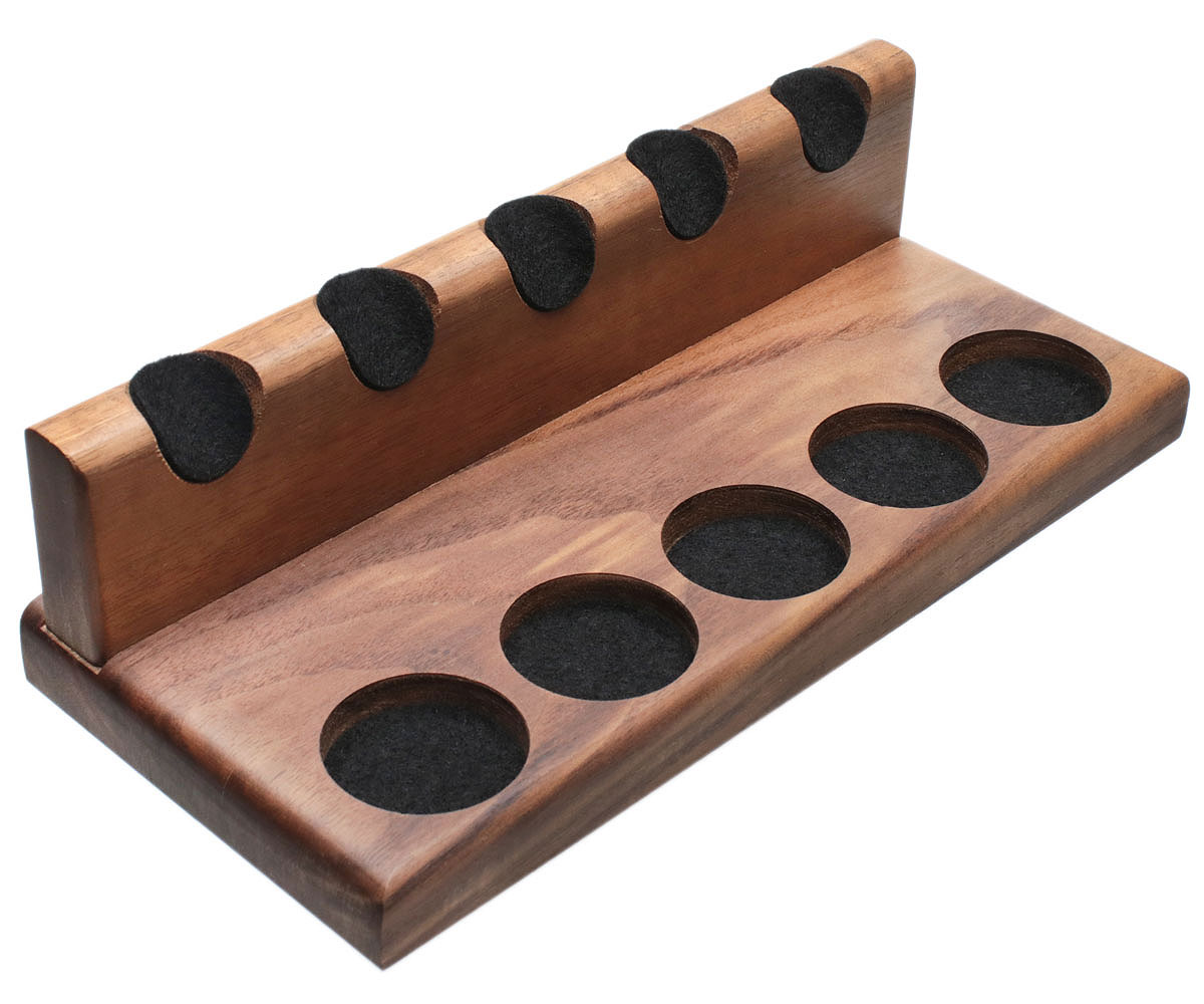 Stands & Pouches Neal Yarm 5 Pipe Stand - Solid Back Walnut