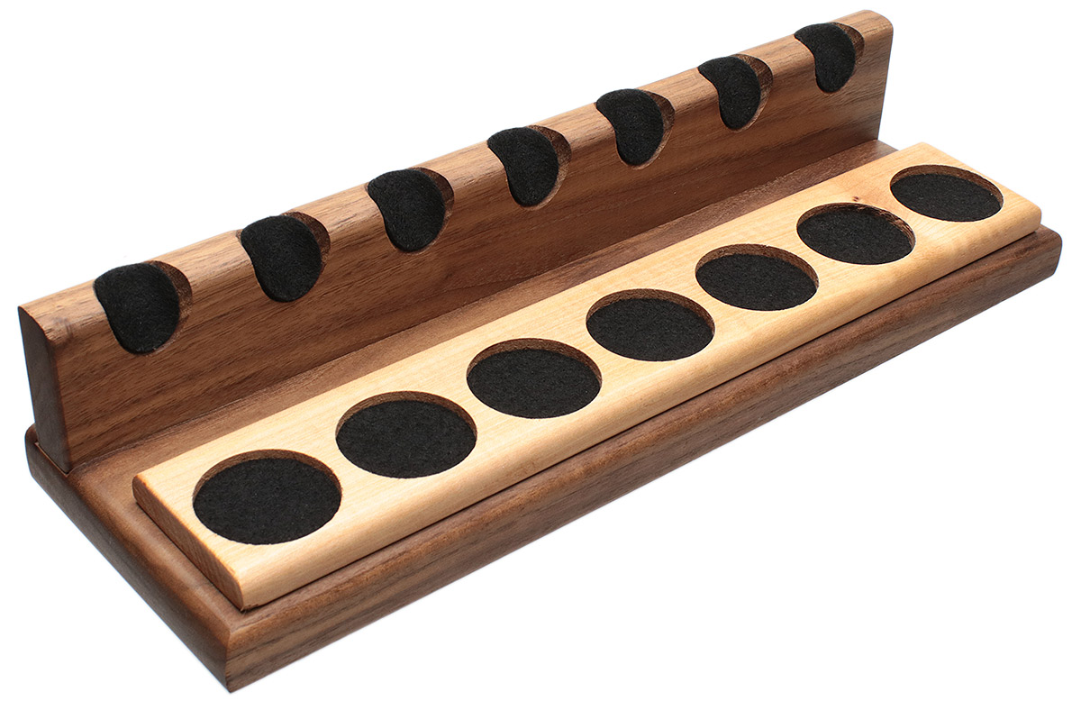 Stands & Pouches Neal Yarm 7 Pipe Stand - Solid Back Walnut and Maple