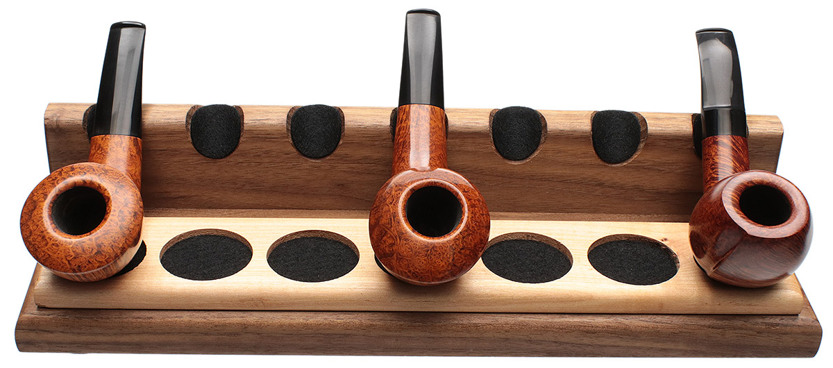Stands & Pouches Neal Yarm 7 Pipe Stand - Solid Back Walnut and Maple