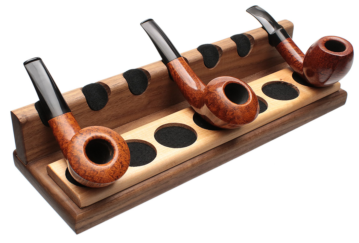 Stands & Pouches Neal Yarm 7 Pipe Stand - Solid Back Walnut and Maple