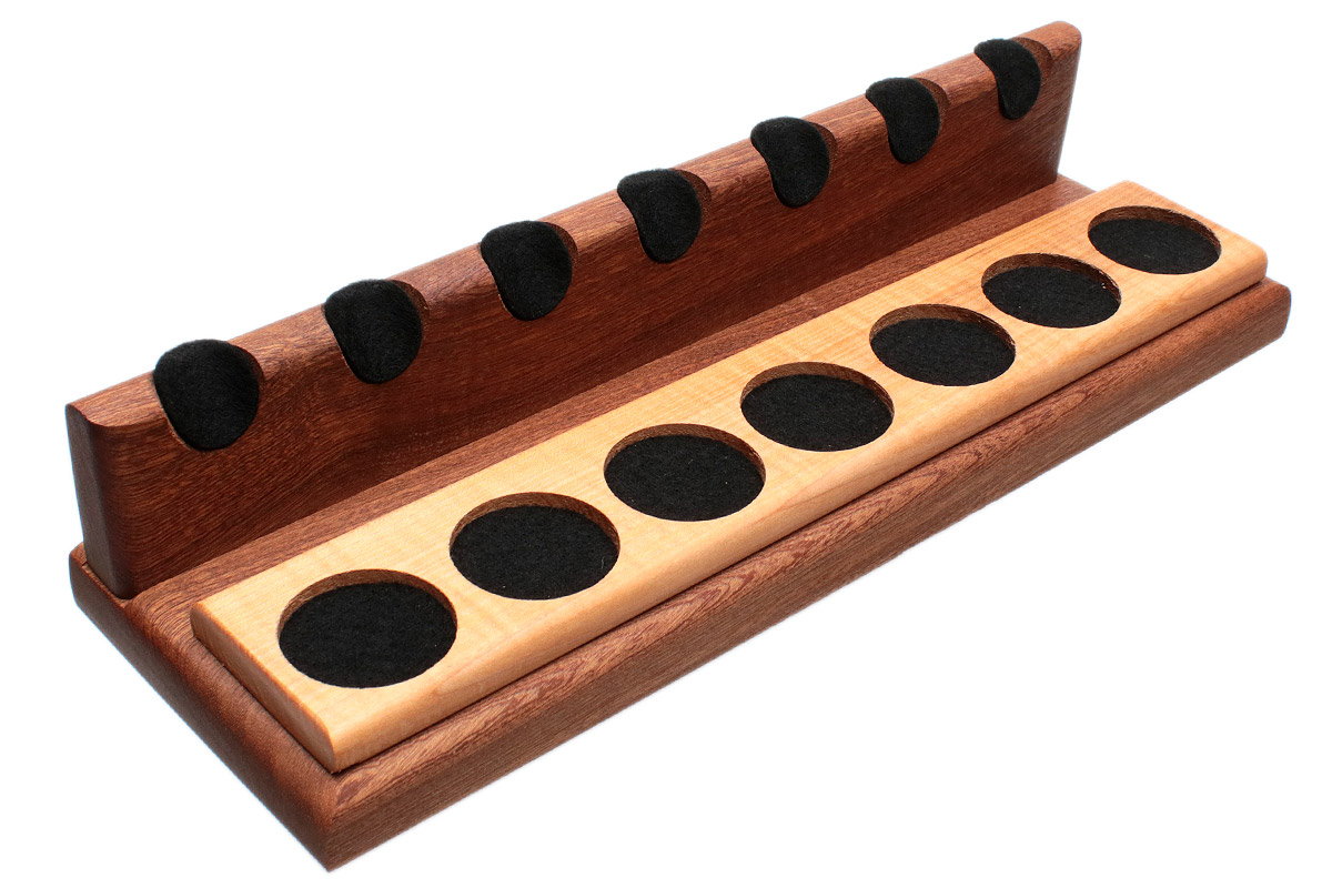 Neal Yarm Solid Back 7 Pipe Stand Mahogany and Maple