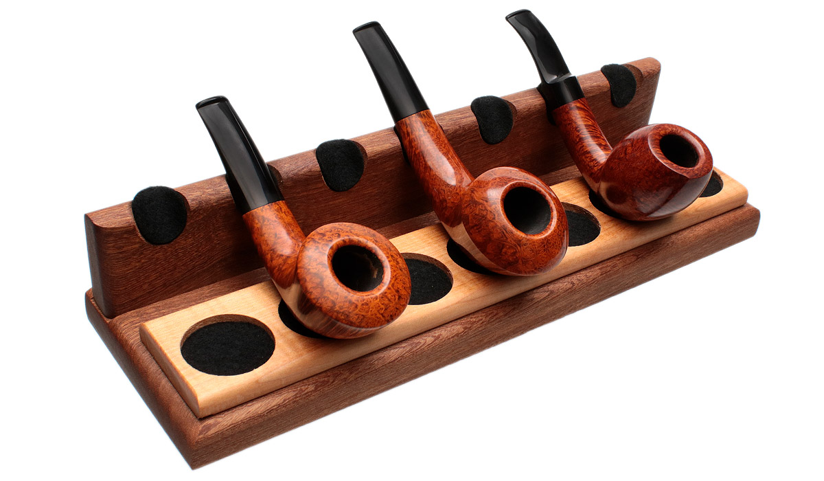 Neal Yarm Solid Back 7 Pipe Stand Mahogany and Maple