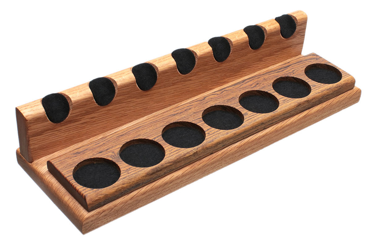Stands & Pouches Neal Yarm 7 Pipe Stand - Solid Back Oak and Bocote