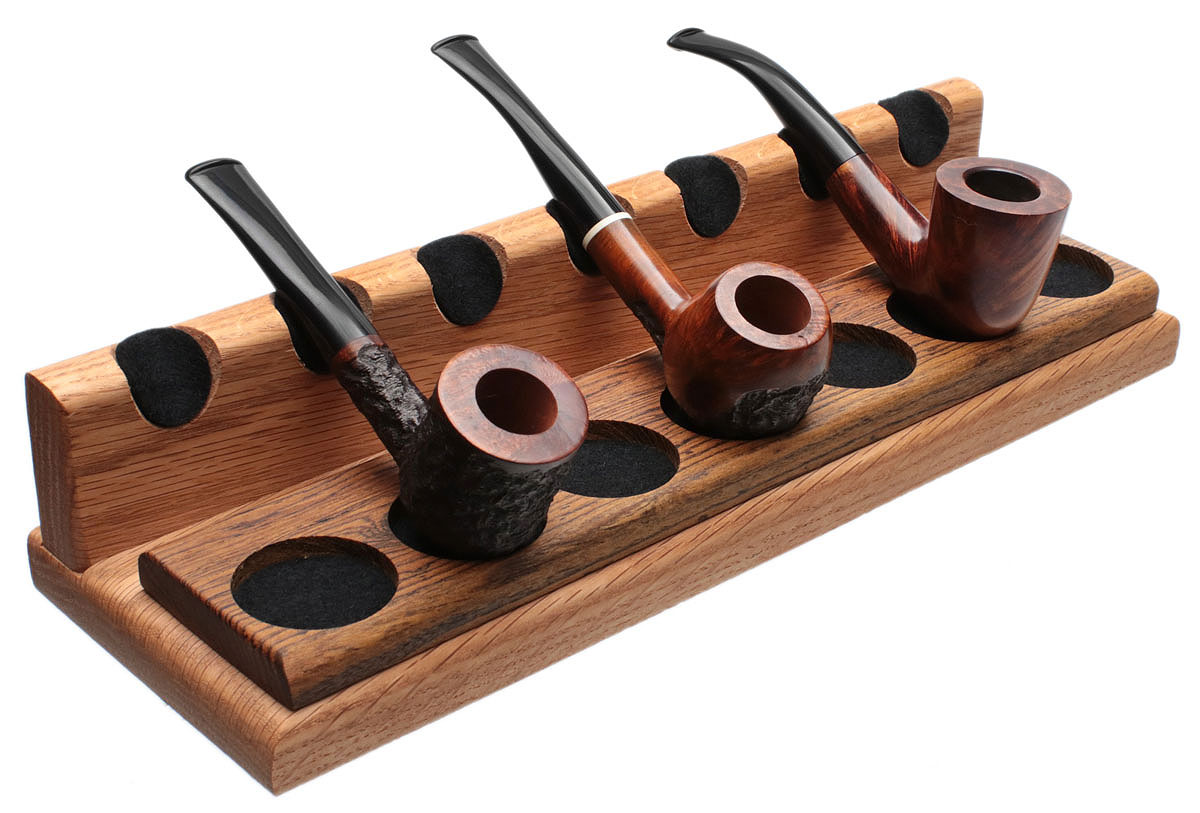 Stands & Pouches Neal Yarm 7 Pipe Stand - Solid Back Oak and Bocote