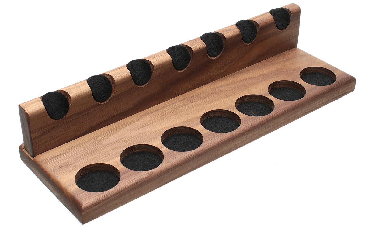 Stands & Pouches Neal Yarm 7 Pipe Stand - Solid Back Walnut