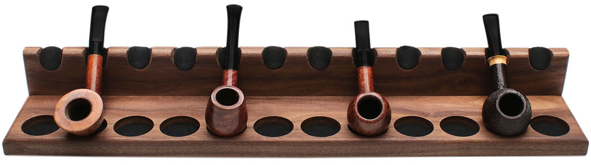 Stands & Pouches Neal Yarm 12 Pipe Stand - Solid Back Walnut