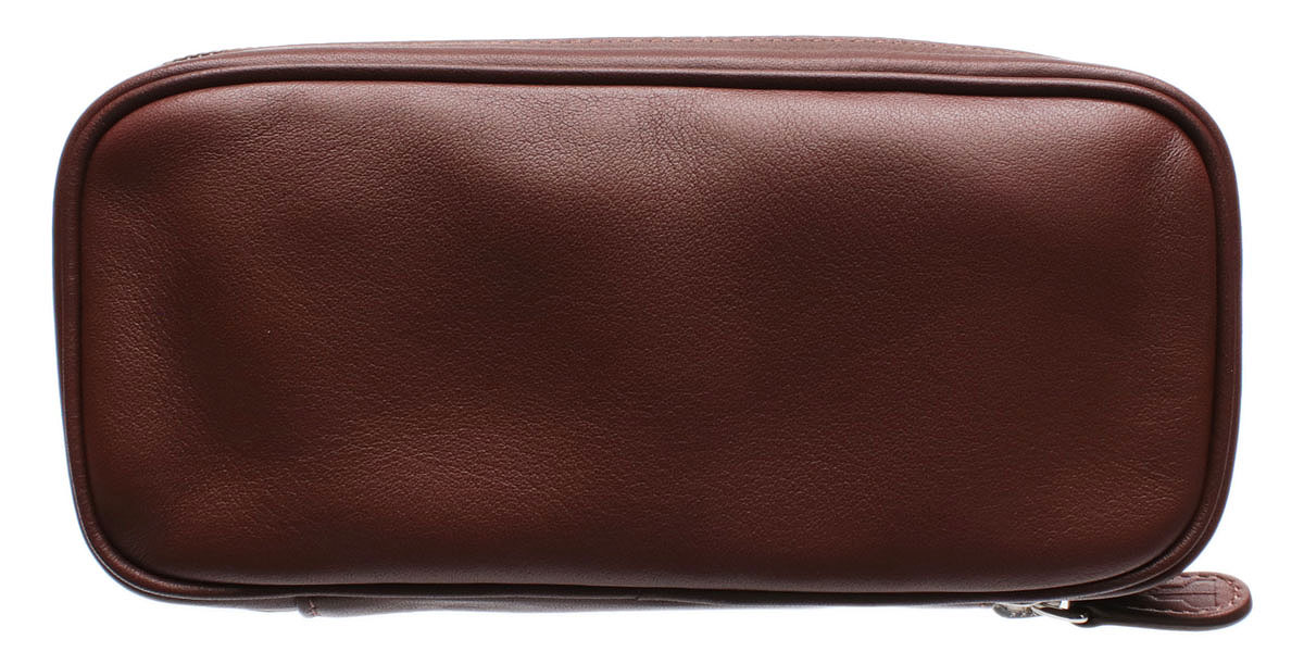 Stands & Pouches Castello Leather 2 Pipe Tobacco Pouch Brown