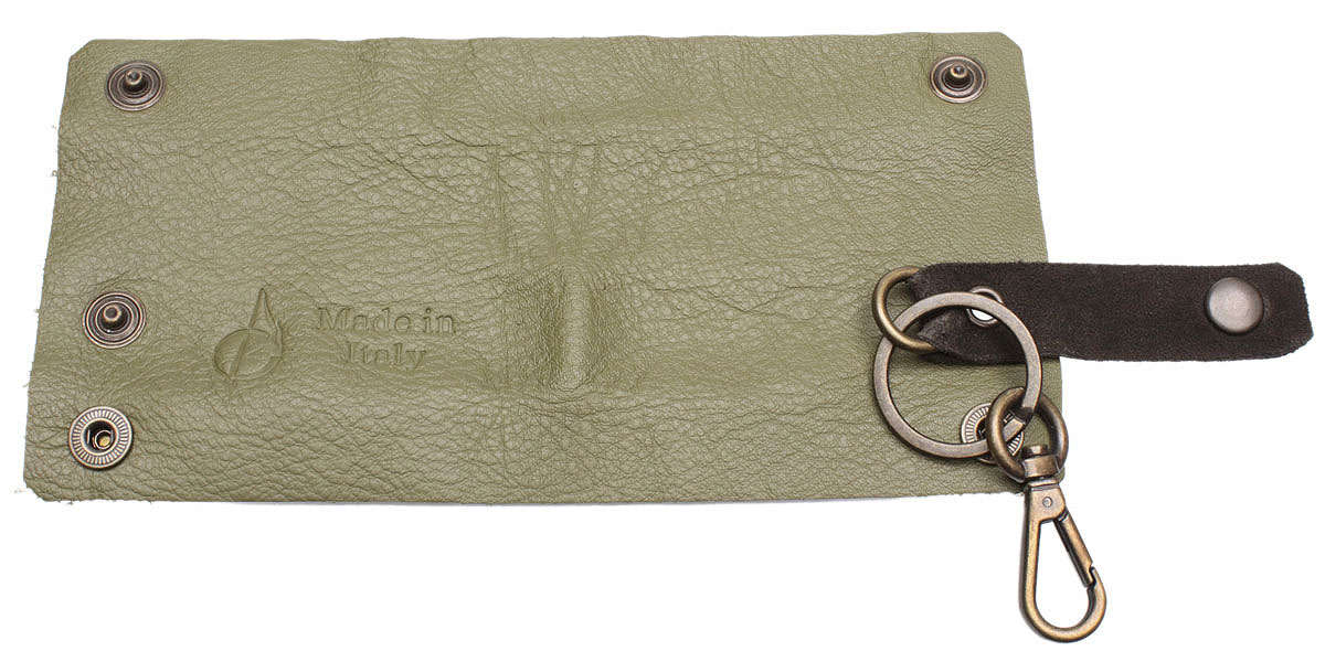 Stands & Pouches Claudio Albieri Origami Keychain - Olive/Dark Brown