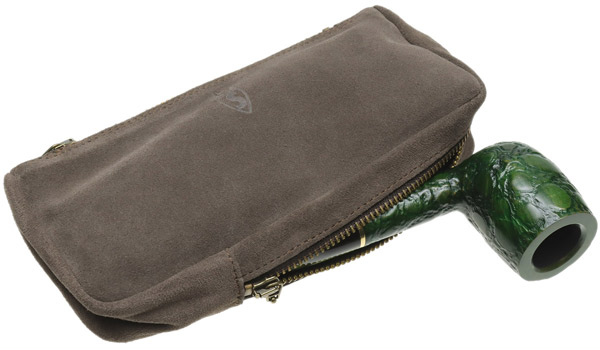 Stands & Pouches Savinelli Suede Pipe and Tobacco Bag Grey
