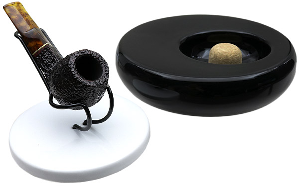 Ashtrays Savinelli Black/White Ashtray with Pipe Stand Top