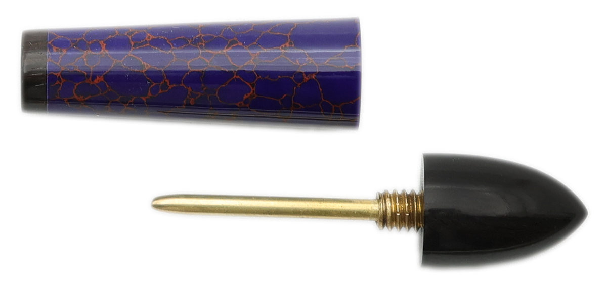 Tampers & Tools Scott Tinker Tamper - Jazz Age Zeppelin Blue Agate Resin and Gaboon Ebony with Brass Pick