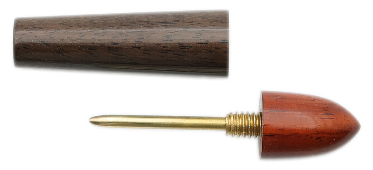 Tampers & Tools Scott Tinker Tamper - Zeppelin Gaboon Ebony and Rosewood with Brass Pick