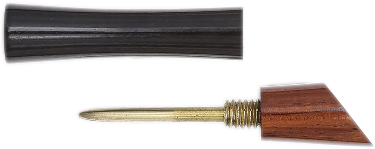 Tampers & Tools Scott Tinker Tamper - Bishop Gaboon Ebony and Rosewood with Brass Pick