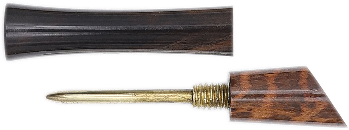 Tampers & Tools Scott Tinker Tamper - Bishop Snakewood and Macassar Ebony with Brass Pick