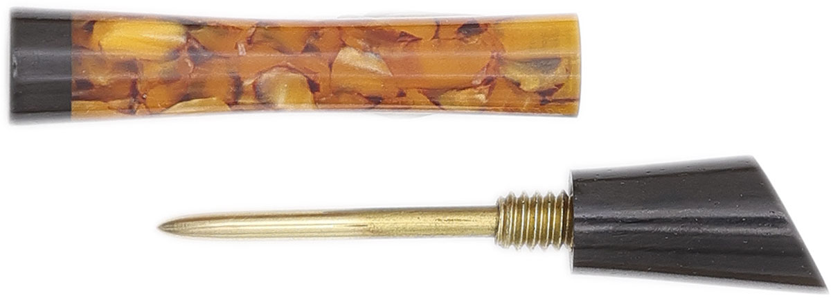 Tampers & Tools Scott Tinker Tamper - Bishop Tortoise Shell Resin and Gaboon Ebony with Brass Pick