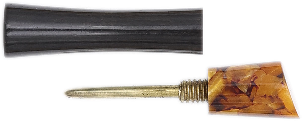 Tampers & Tools Scott Tinker Tamper - Bishop Gaboon Ebony and Tortoise Shell Resin with Brass Pick