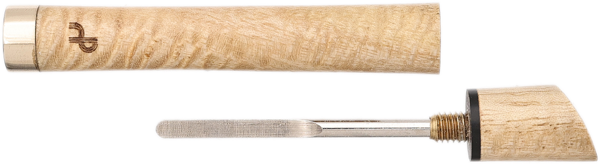 Tampers & Tools Bruno Nuttens Tamper - Curly White Teak with Brass and Pick