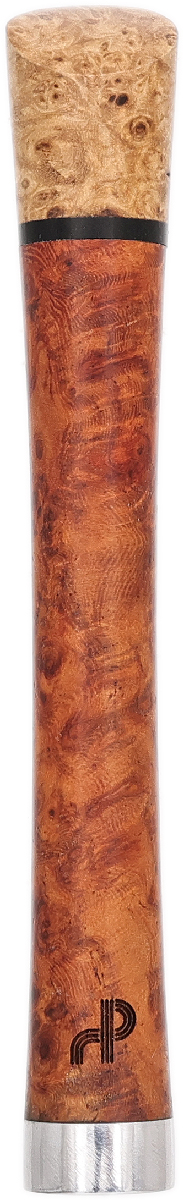 Tampers & Tools Bruno Nuttens Tamper - Gold Amboyna Burl with Nickel, White Amboyna Burl, and Pick