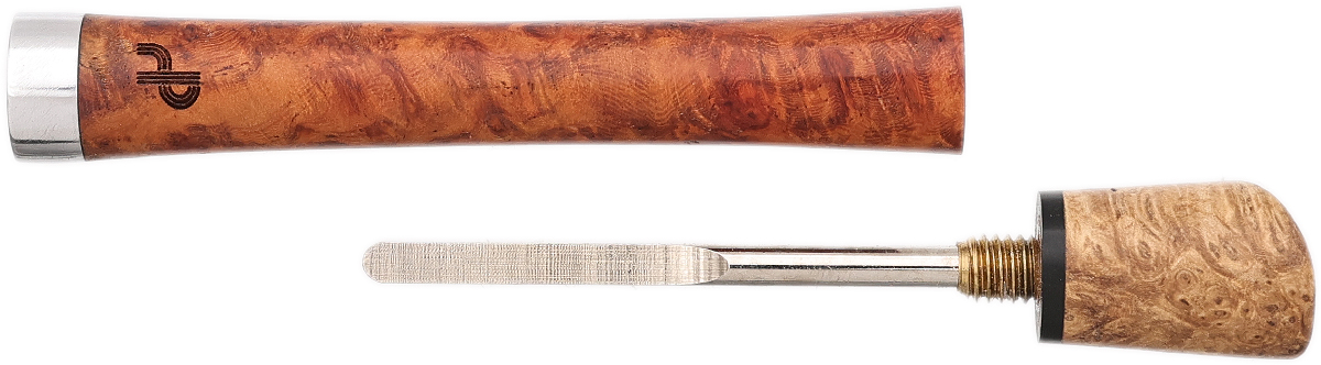 Tampers & Tools Bruno Nuttens Tamper - Gold Amboyna Burl with Nickel, White Amboyna Burl, and Pick