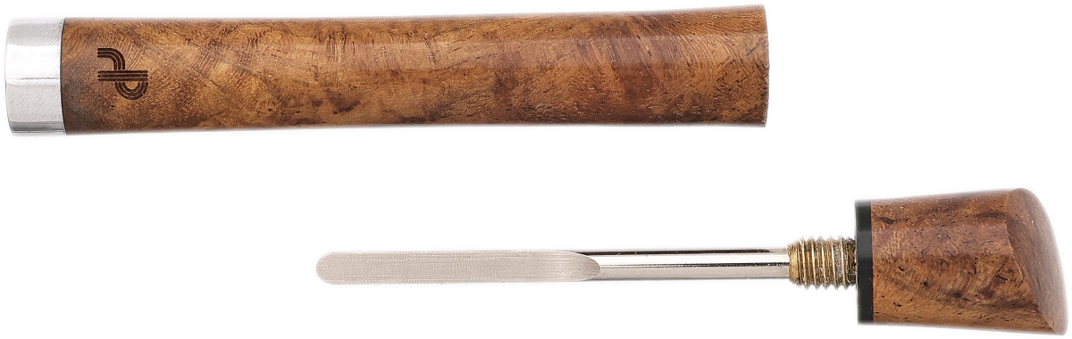 Tampers & Tools Bruno Nuttens Tamper - Teak Burl with Nickel and Pick