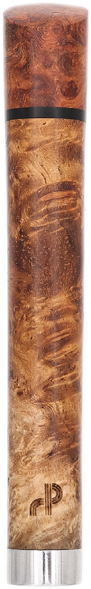 Tampers & Tools Bruno Nuttens Tamper - White Amboyna Burl with Nickel, Gold Amboyna, and Pick