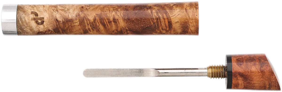 Tampers & Tools Bruno Nuttens Tamper - White Amboyna Burl with Nickel, Gold Amboyna, and Pick