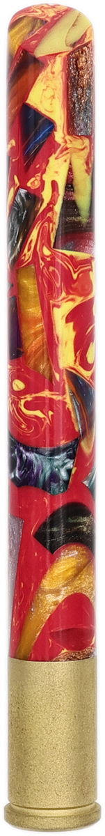 Tampers & Tools Bill Shalosky Tamper - Yellow and Pink Marbled Acrylic with Shimmer and .45 Auto Rim