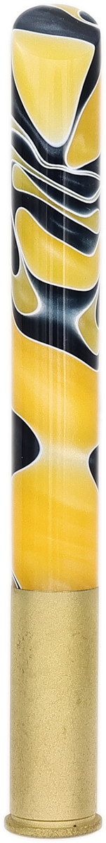 Tampers & Tools Bill Shalosky Tamper - Black and Yellow Marbled Acrylic and .44 Magnum