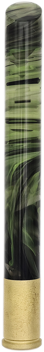 Tampers & Tools Bill Shalosky Tamper - Black and Green Swirl Acrylic and .45 Auto Rim