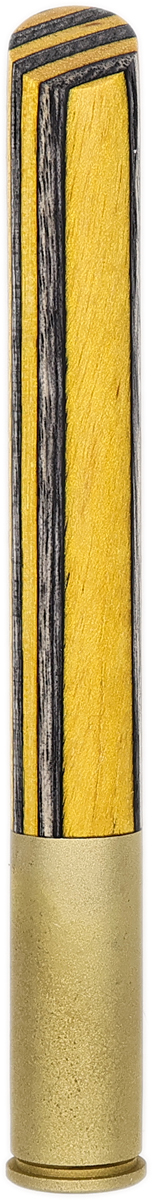 Tampers & Tools Bill Shalosky Tamper - Black and Yellow Plywood and .44 Magnum